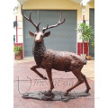 Home goos garden statue metal crafts bronze life size deer statues